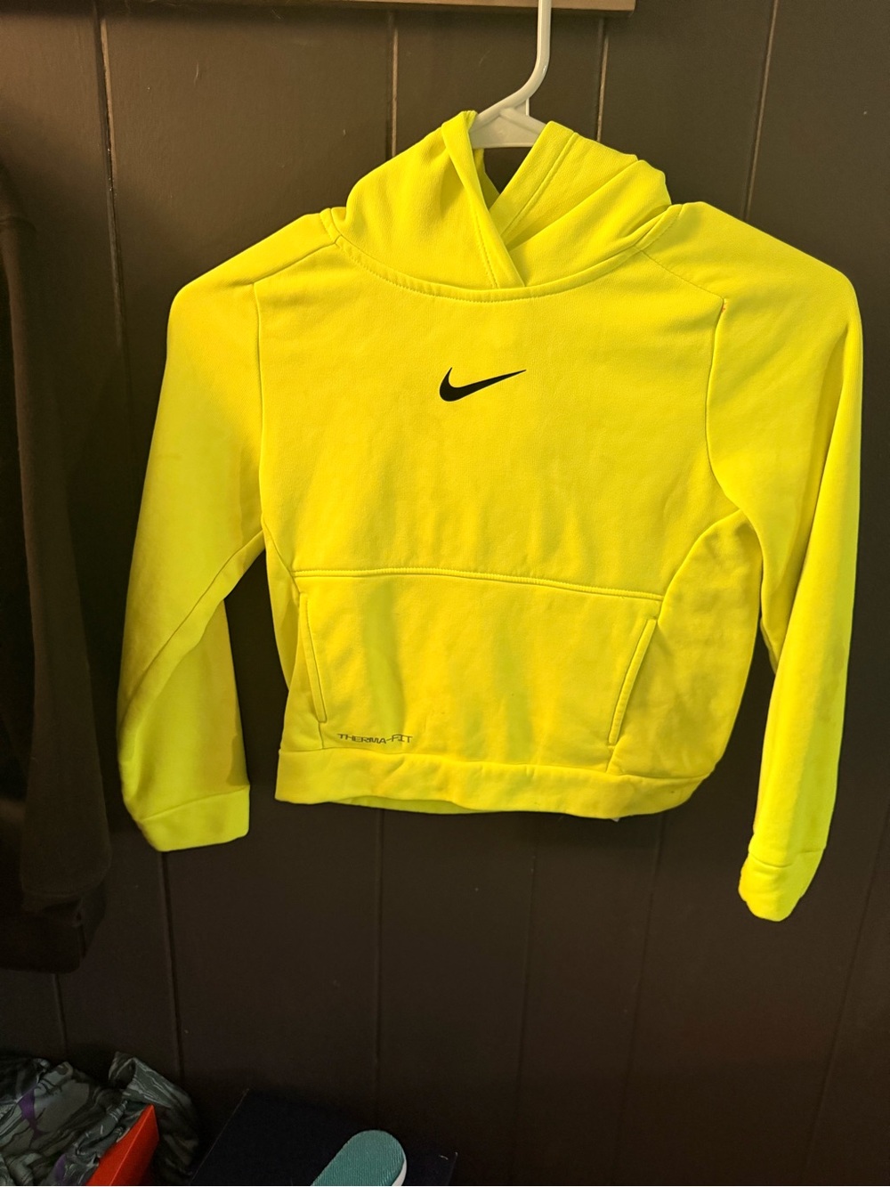 Nike Kids Bright Neon Yellow Hooded Pullover Jacket